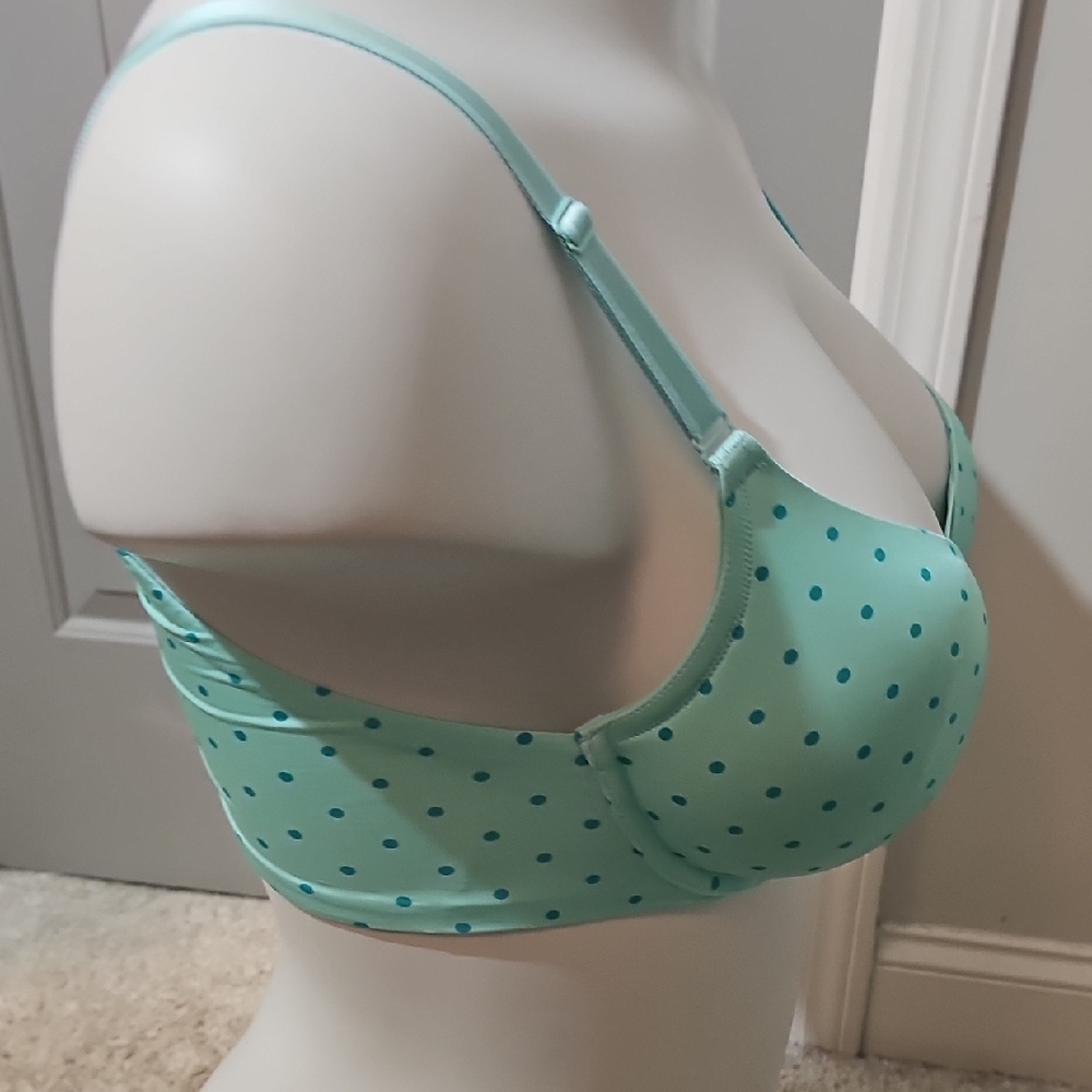 💙2 For $25💙 Torrid XO Plunge Push Up Green Polka Dot Bra - Picture 6 of 9